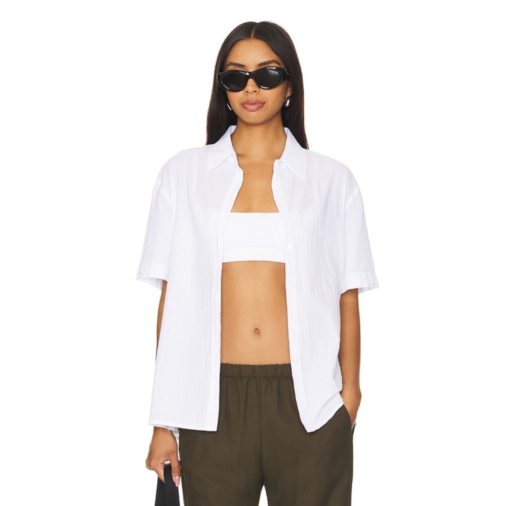 Enza Costa seersucker resort shirt NWT
